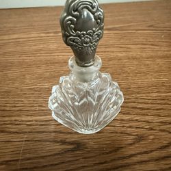 Glass Perfume Bottle W/Sterling Silver Dauber