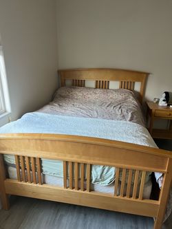 Full Double Bedframe / Box Spring / Two Side Tables o