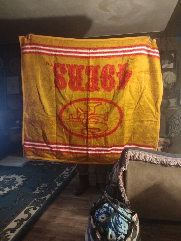 49er Throw Plush Vintage New