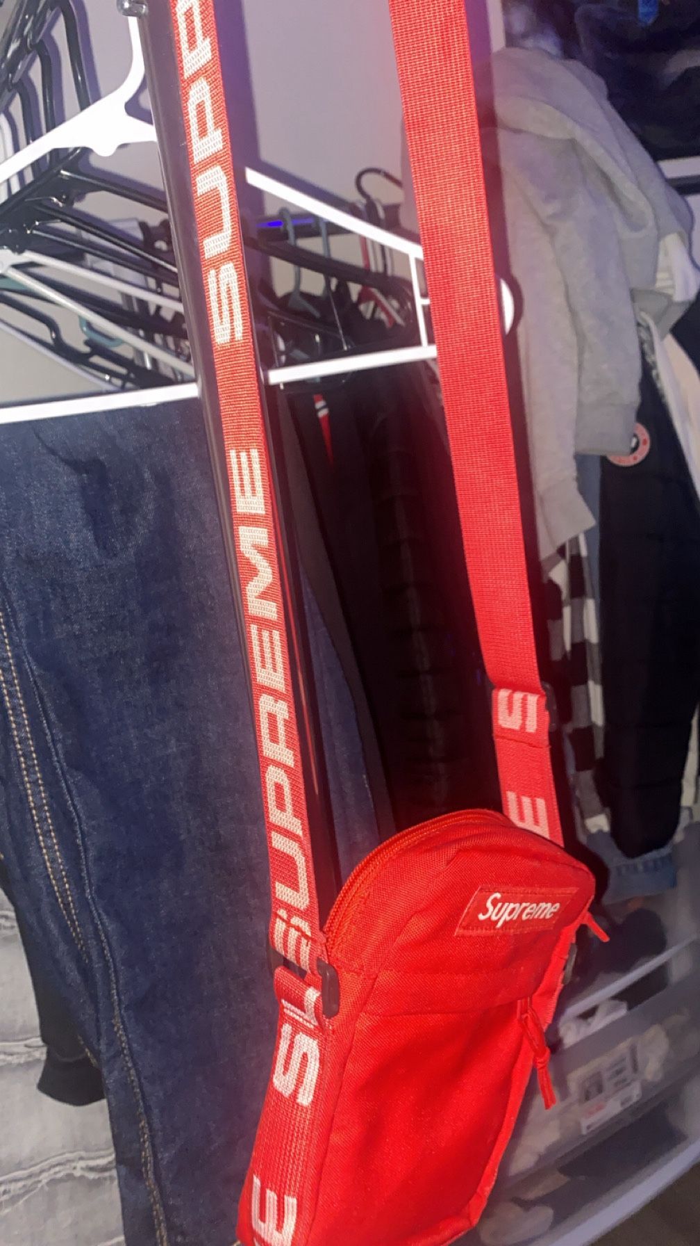 Red Supreme Side Bag