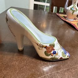 Hand-Painted Ceramic High Heel by Ceramica La Maga – Italy – Whimsical Vintage Art
