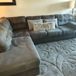 Dark Gray Sectional Good Condition (2-pc)