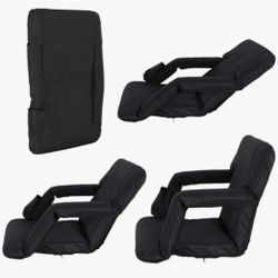 "Stadium Seat Chair with Back Support  Bleachers Benches Fold ing Reclining. Stadium Seat 6 Positions Paddeushion Back and Armrest Support 