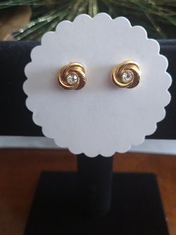 Knot Post Stud Ball Button Earrings