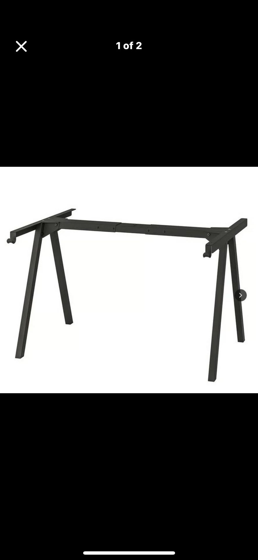 TROTTEN Underframe for Trotten table top, anthracite/black,, 55 1/8/63 "