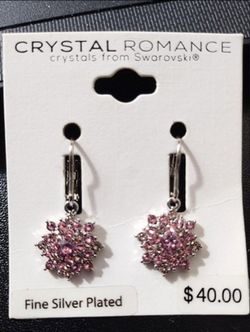 Crystal Romance Pink Burst Swarovski Earrings