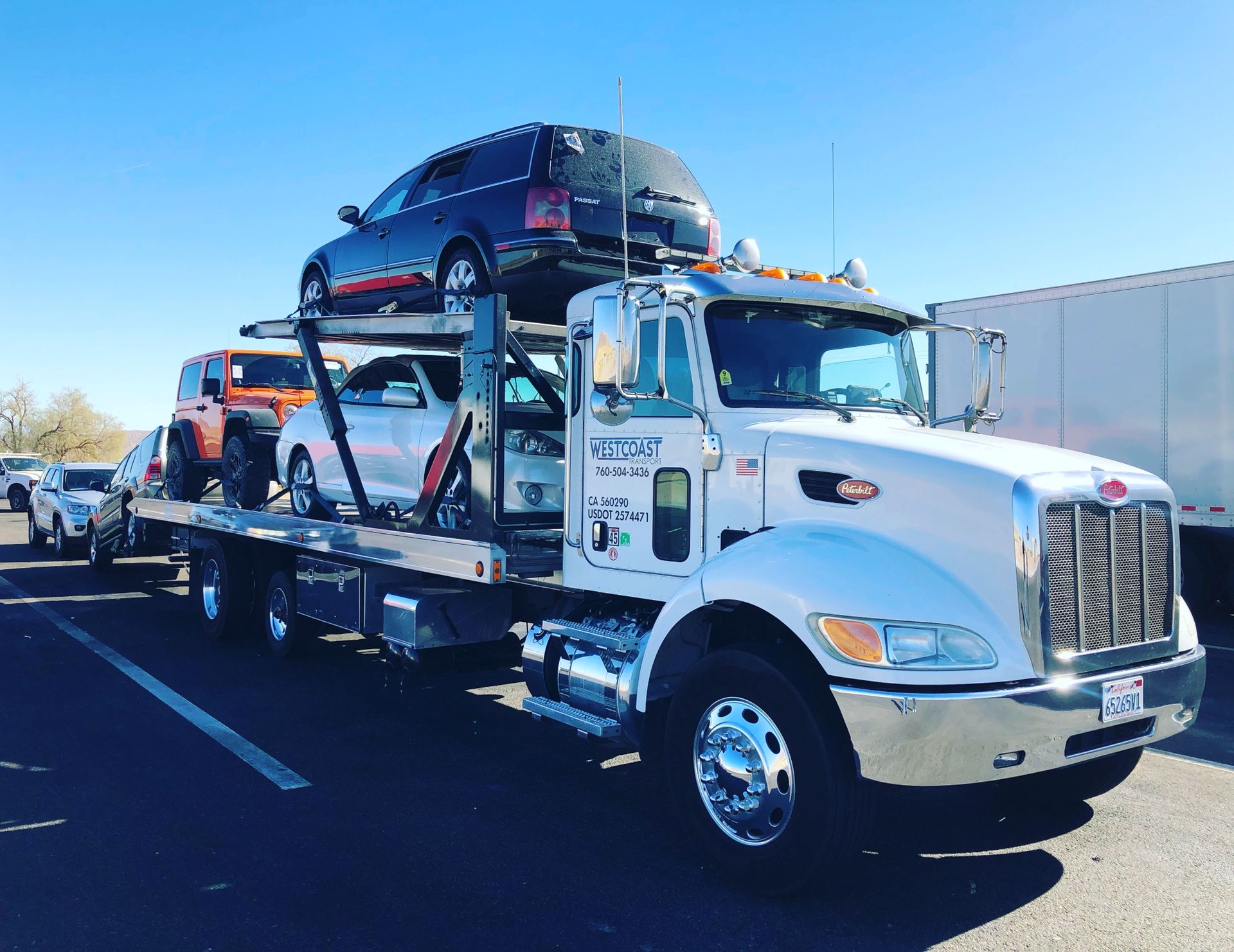 2015 Peterbilt 337 tow truck 4 car hauler chevron aluminum bed multi deck flatbed