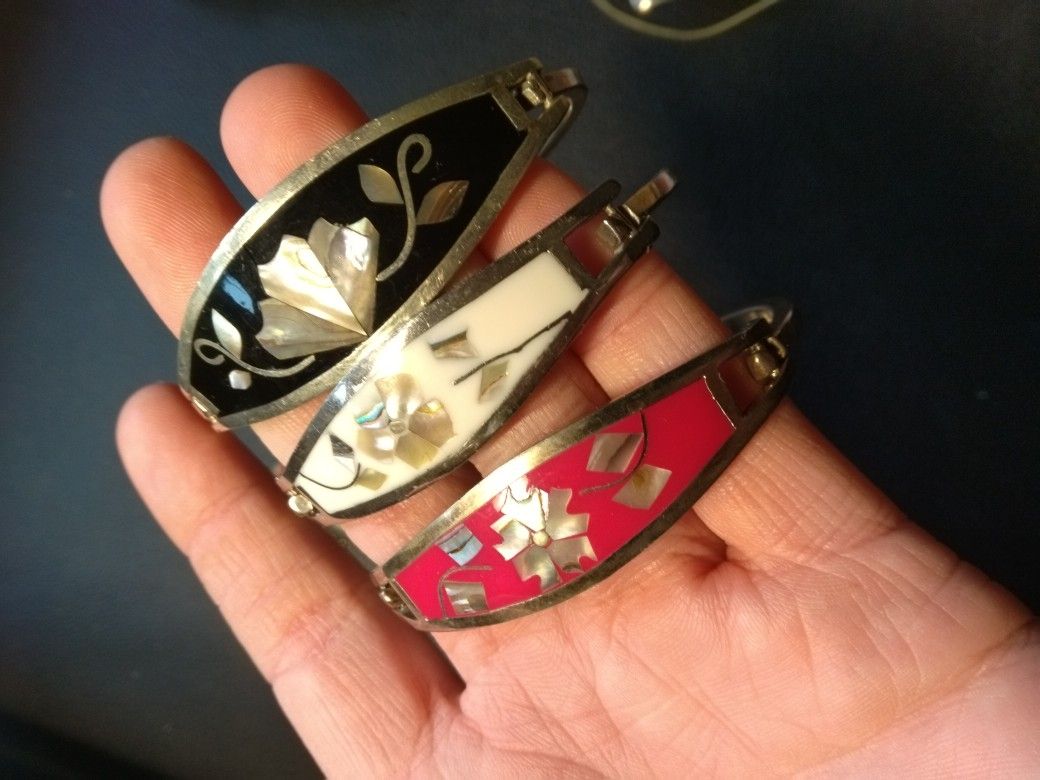 $20 - Bracelets With Mother Of Pearl Inlay Designs