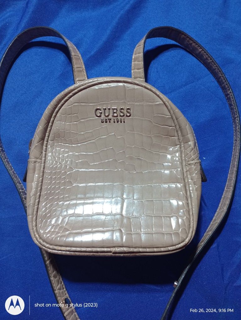 Guess Croc Bags | Georgiana Mini Backpack Taupe