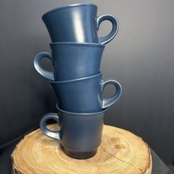 Vintage Noritake Primastone Blue Coffee Cups Set of 4