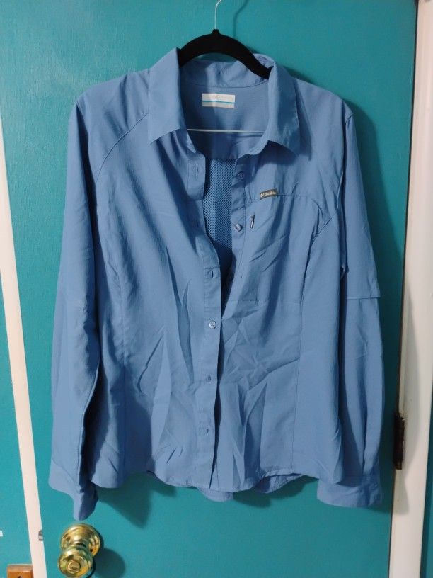 Womens Blue Columbia Sport Shirt