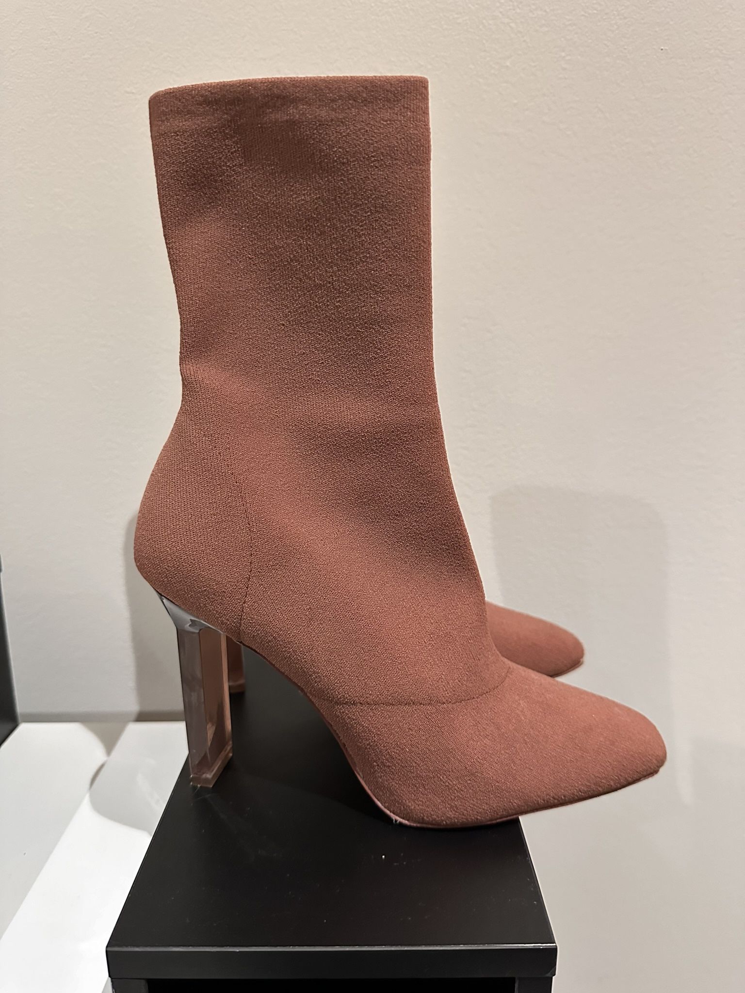 Nude Aldo Heeled Boots Size 8