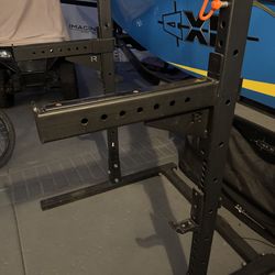 Titan squat rack with Rogue spotters arms