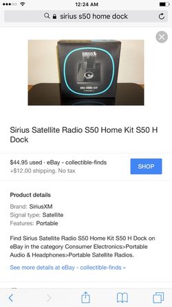 black Sirius Satellite Ratio S50 with remote control (cost $20 )2 power amplified antennas and power cord