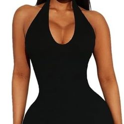 Bodycon Halter Jumpsuit Size M Color Pink