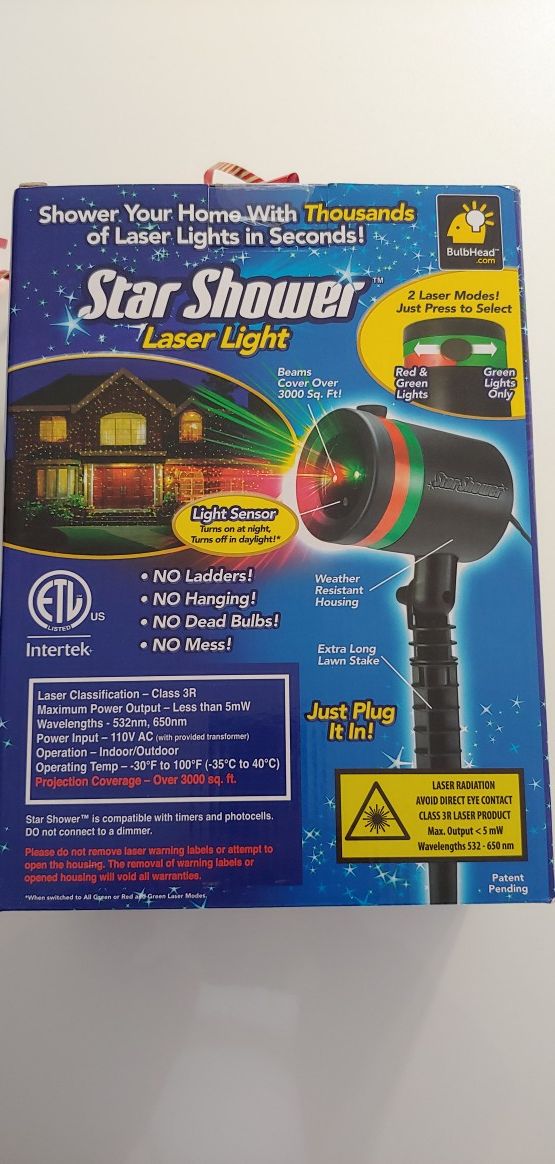 Star Shower Christmas Laser Light Show. BRAND NEW