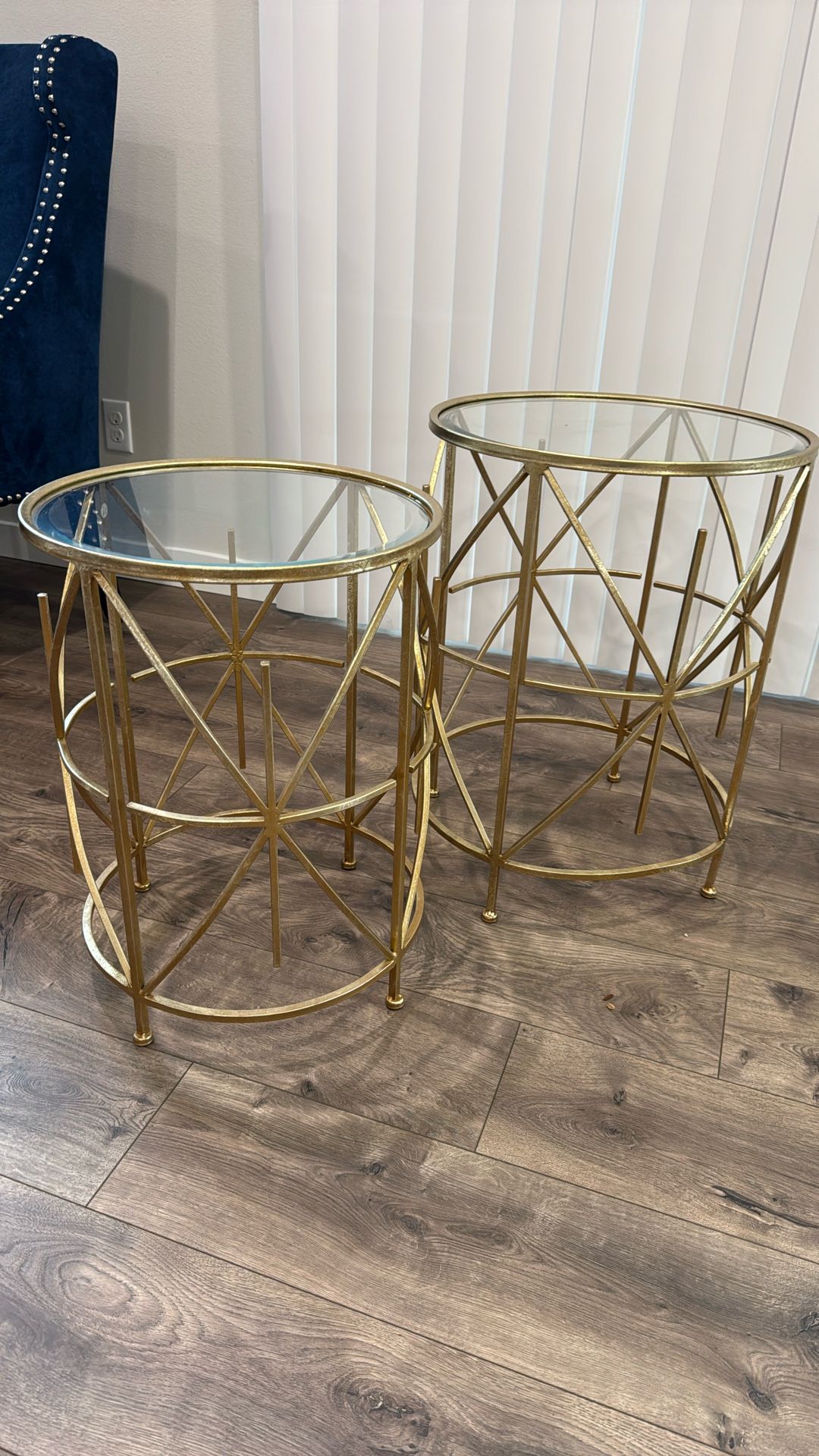 Two Golden Side Tables