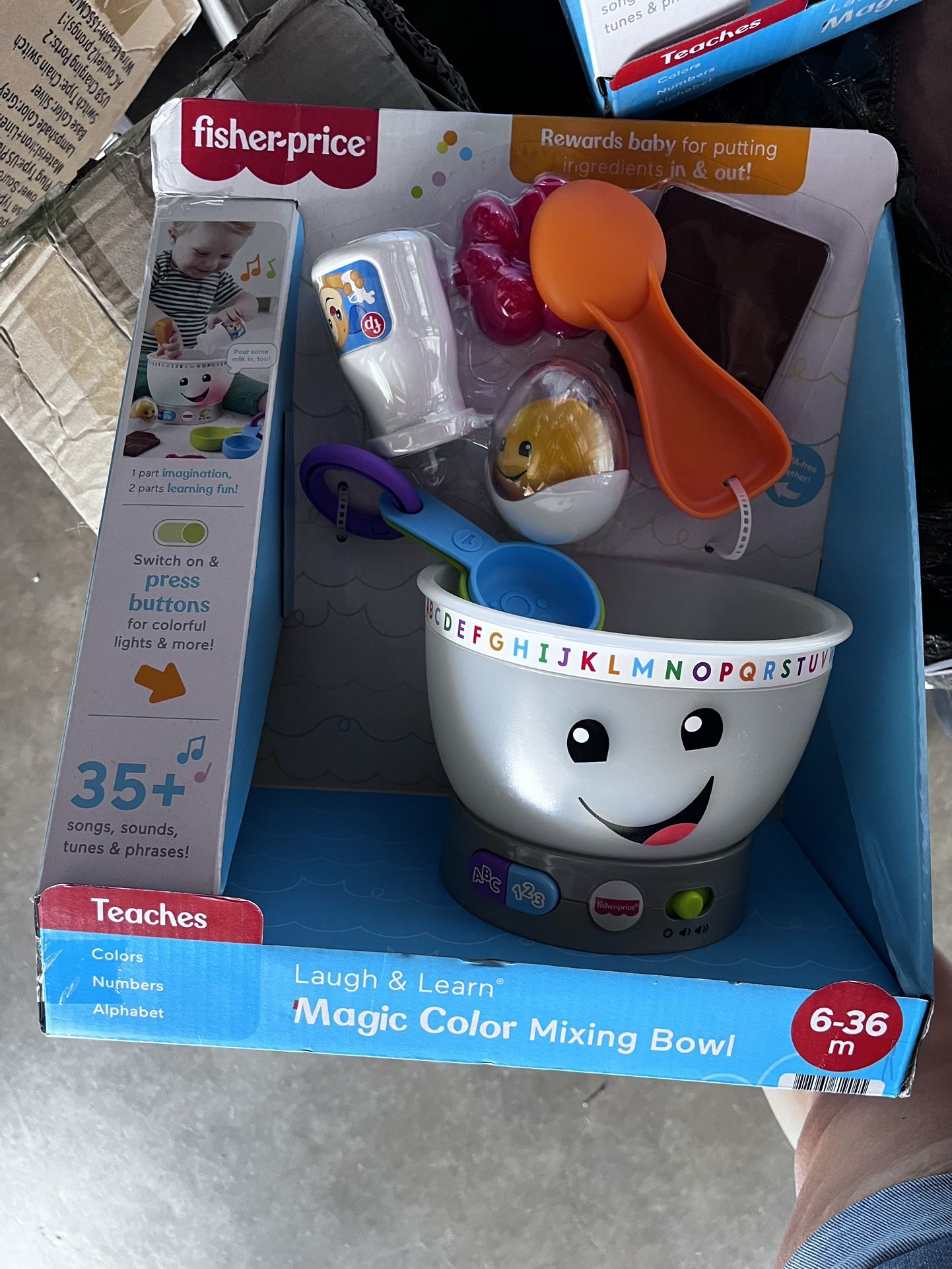 Fisher-Price Laugh & Learn Baby Learning Toy Magic Color Mixing Bowl With Pretend Food Music & Lights For Ages 6+ Months