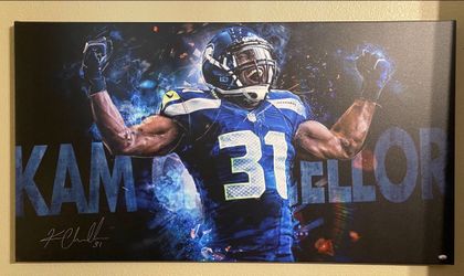Seahawks Kam Chancellor Signed Canvas Auto