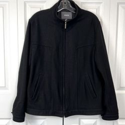 MEXX Men's Black Wool Blend Zip Up Bomber Jacket Size M