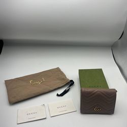 Gucci GG Marmont Card Case Wallet Dusty Pink Style‎ 466492