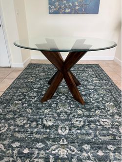 Powell Furniture Hale 48” Round Glass Dining Table – Like New ✨