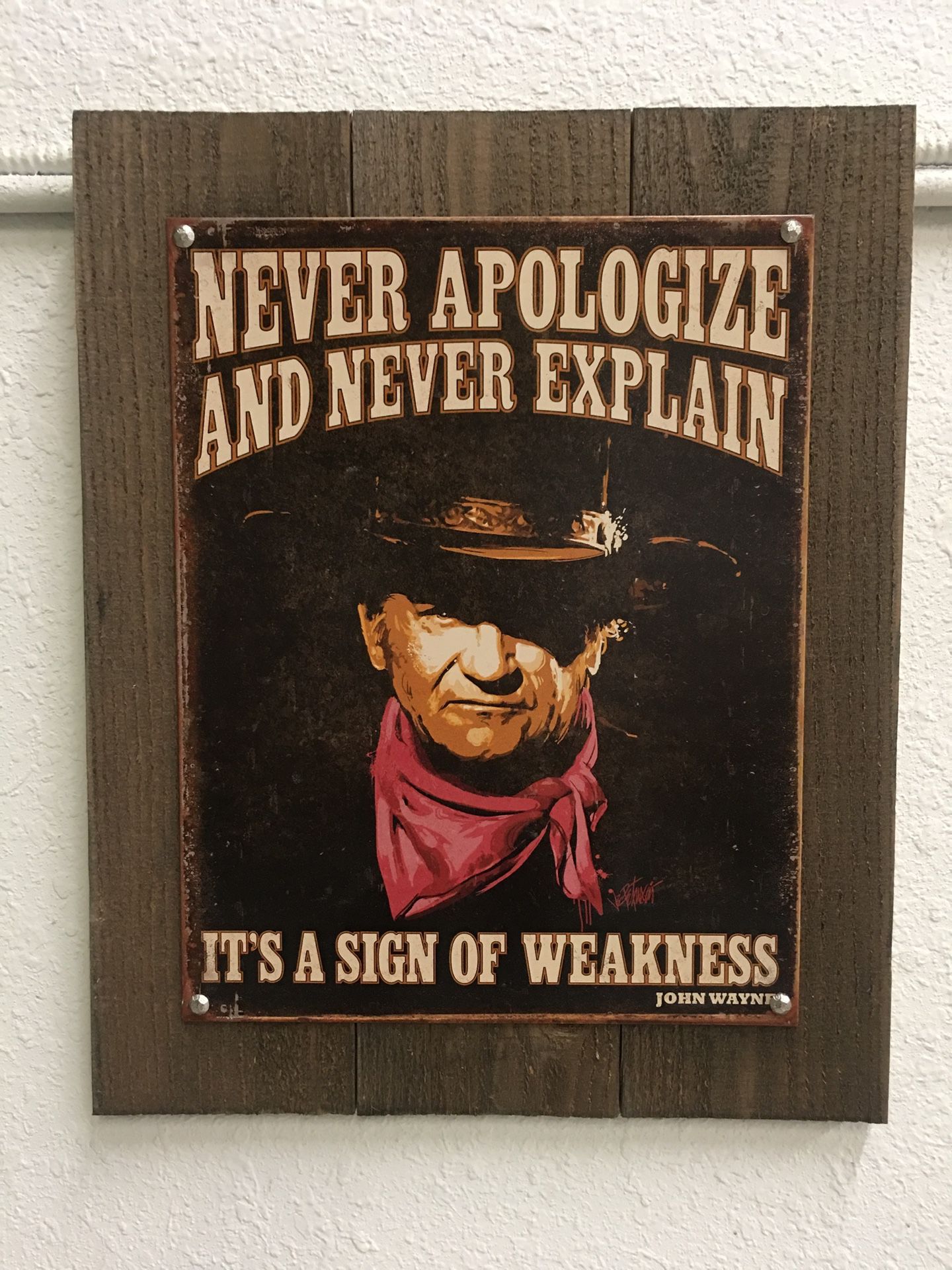 Vintage John Wayne Sign