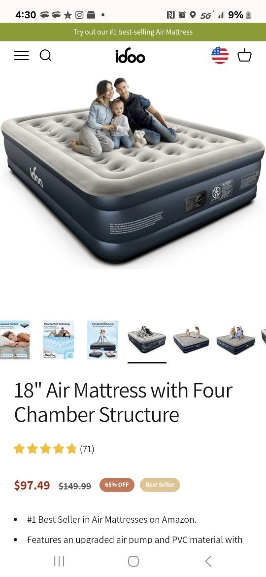 Queen Size Self Inflating Air Mattress