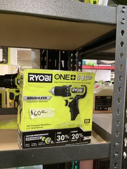 RYOBI 18v  HP Brushless 1/2 Drill (Tool-Only) $60