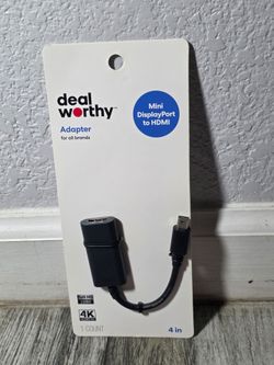 dealworthy Mini DisplayPort to HDMI Adapter Cable 4 in. (4K Ultra HD / 1080p) - New