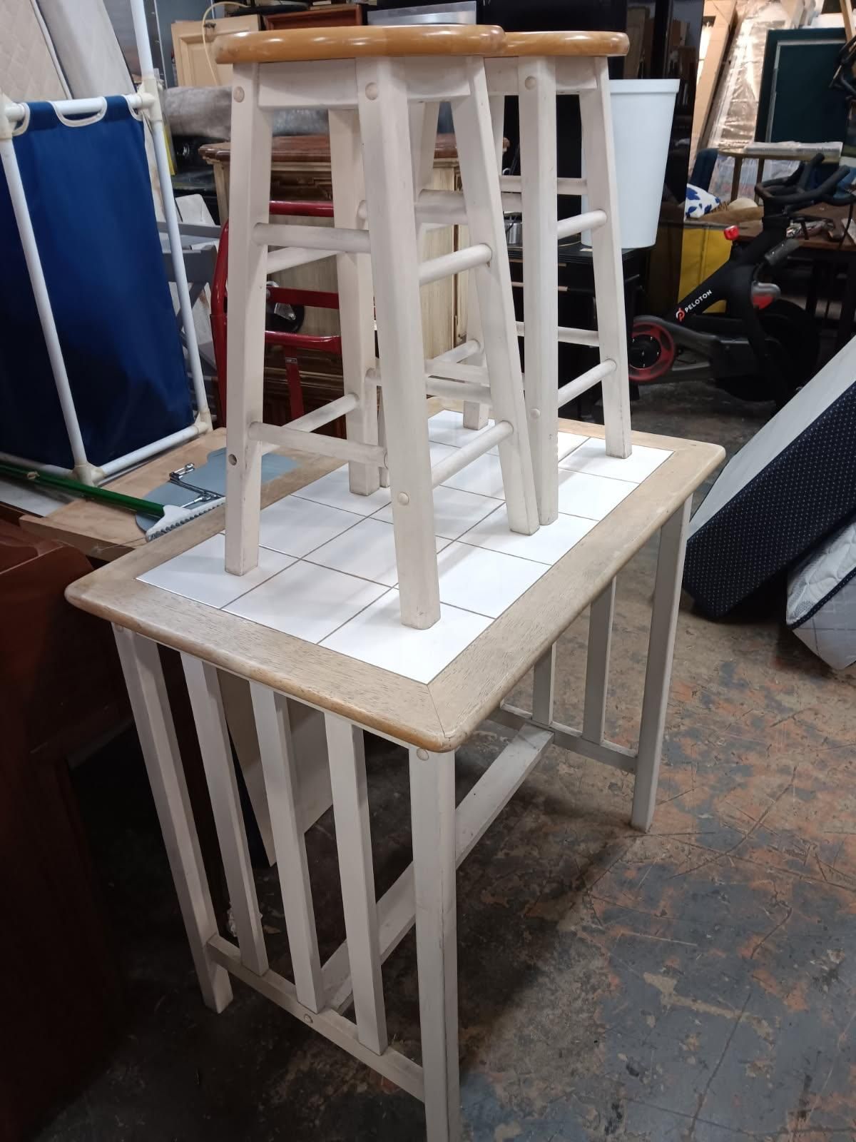 Table With Two Bar Stools 