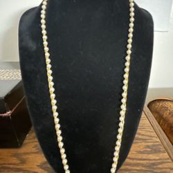 “Napier” Brand Fine Imitation Pearl Necklace With Gold Plated Chain 