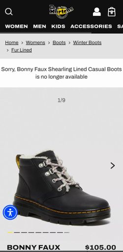 Excellent Condition No Longer Available Bonny Faux Shearling Lined Black Doc Martens 