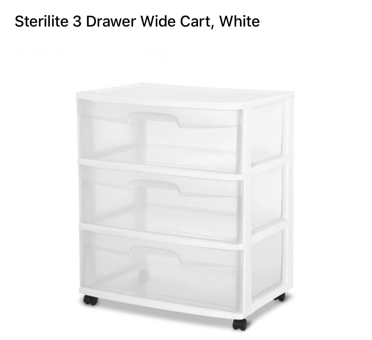 Nee 3 wide plastic drawers