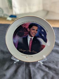 Barak Obama 2008 Commemorative Collector Plate (With stand)