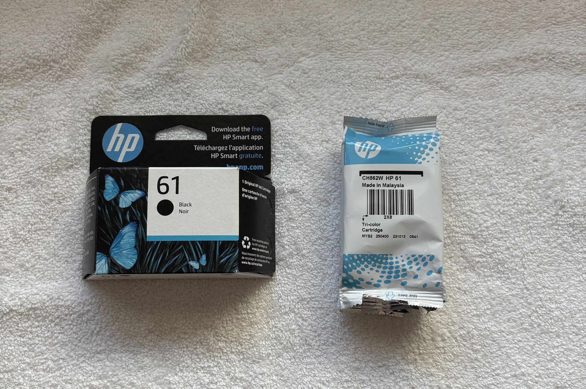 HP 61 Ink Cartridges (2) 1 Black / 1 Tricolor