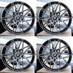 19x9.5 5x112 ET40 BMF Black Machine Face Wheels CB66.5 68mm caps Fits Audi VW Mercedes Benz