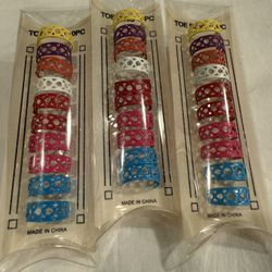 Adjustable toe rings for women & Kids Lot of 10 Multi Color