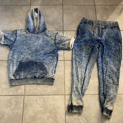 Men X-RAY Jeans Blue Hoodie and Joggers Set