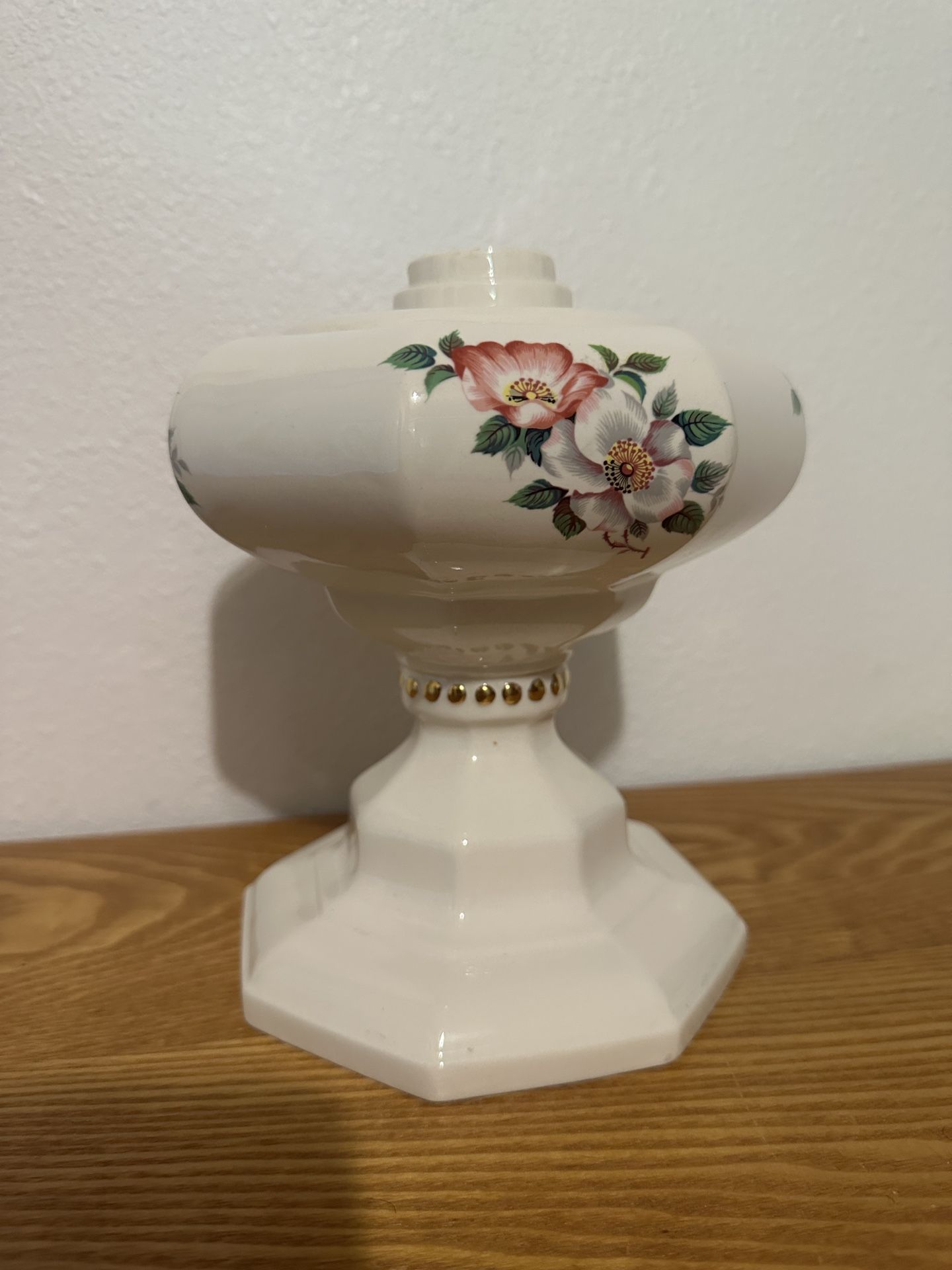 Vintage Porcelain Floral Lamp Base