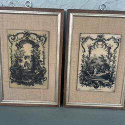 Antique Engraving Handetched on Synthetic Bone Artwork Set (Sungott Art Studios)