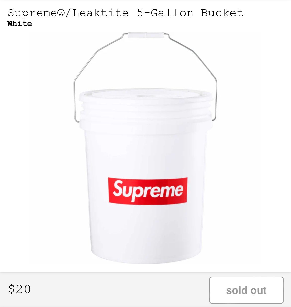 Supreme Leaktight 5 Gallon White Bucket 