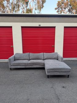 Grey 2 Piece L Shape Sectional Sofa-Free Delivery