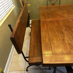 Dining room Table And Chairs -Solid wood And iron 