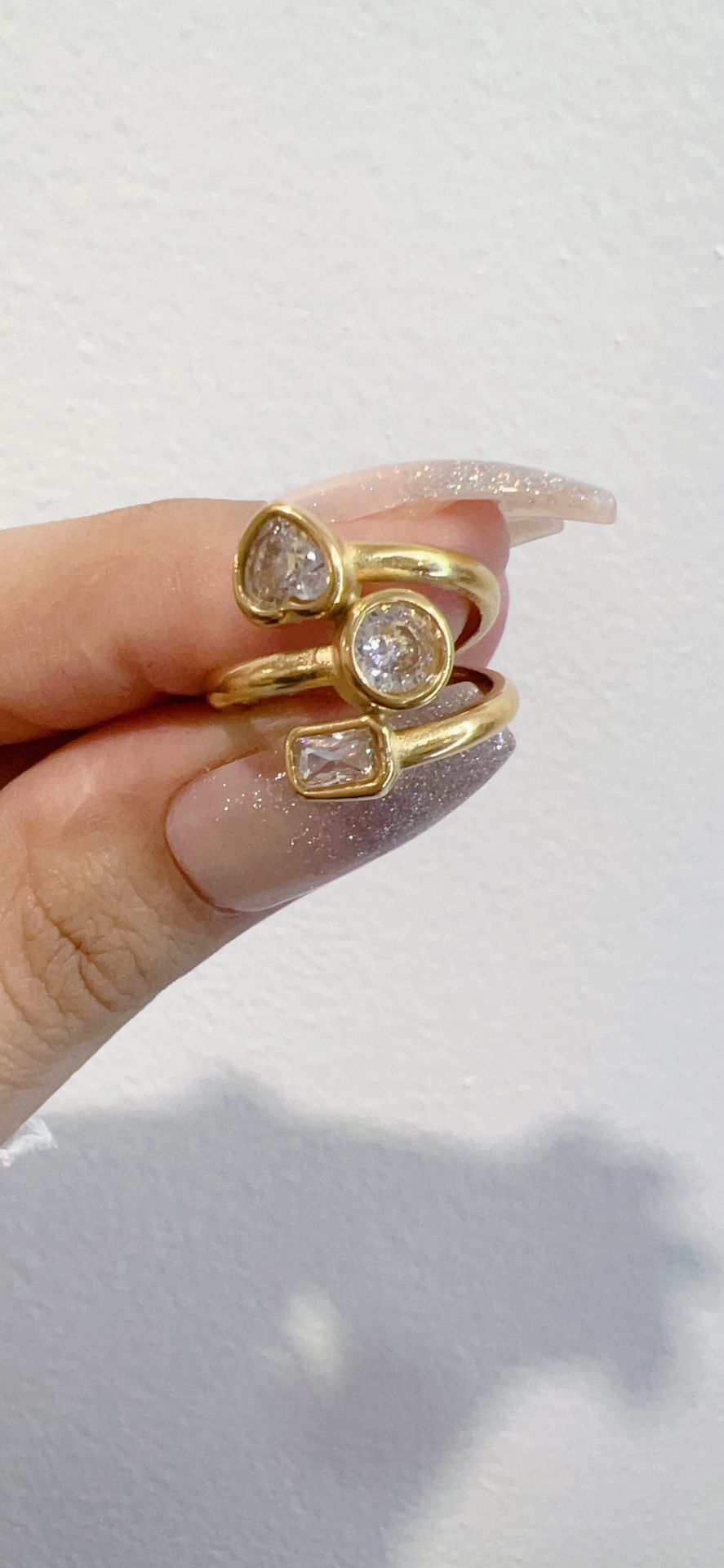 Stainless Steel 18k Gold Plated Size 7