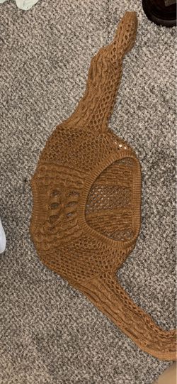 Brown Crochet Knit Crop Top
