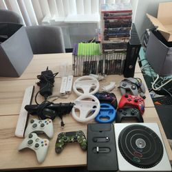 Video game bundle! Xbox 360, switch pro controller, games, controllers + More!