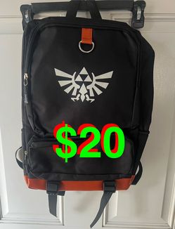 The Legend Of Zelda Crest 17" Black adult Backpack.