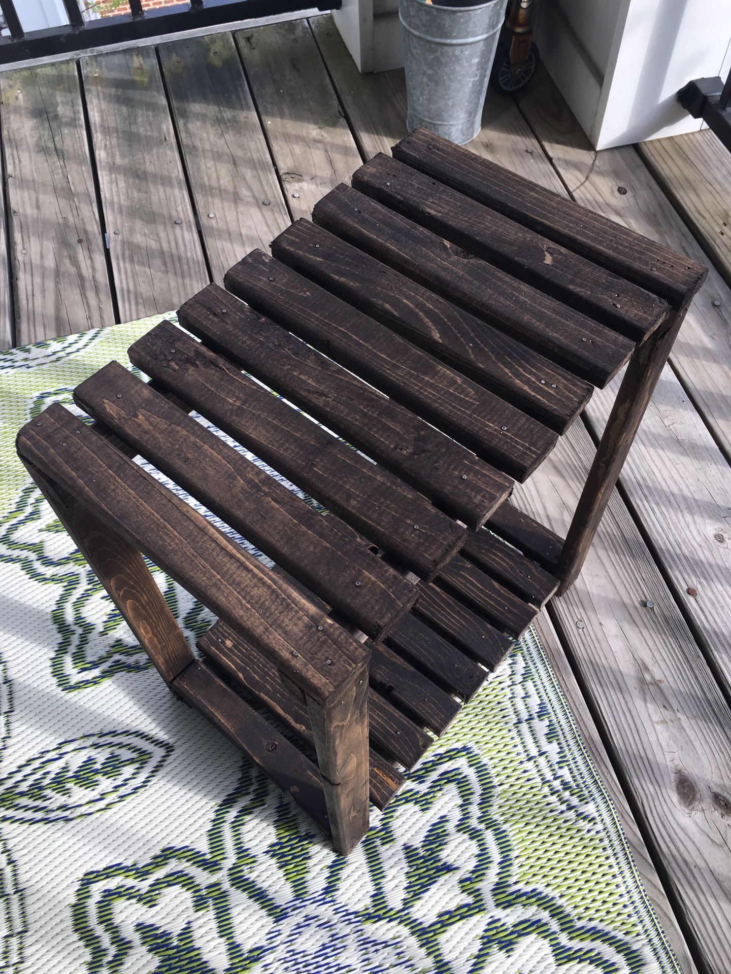 Hand made and hand stained wood side table