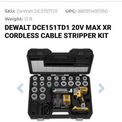 DEWALT 20V MAX XR Cable Stripper, Cordless Kit (DCE151TD1)